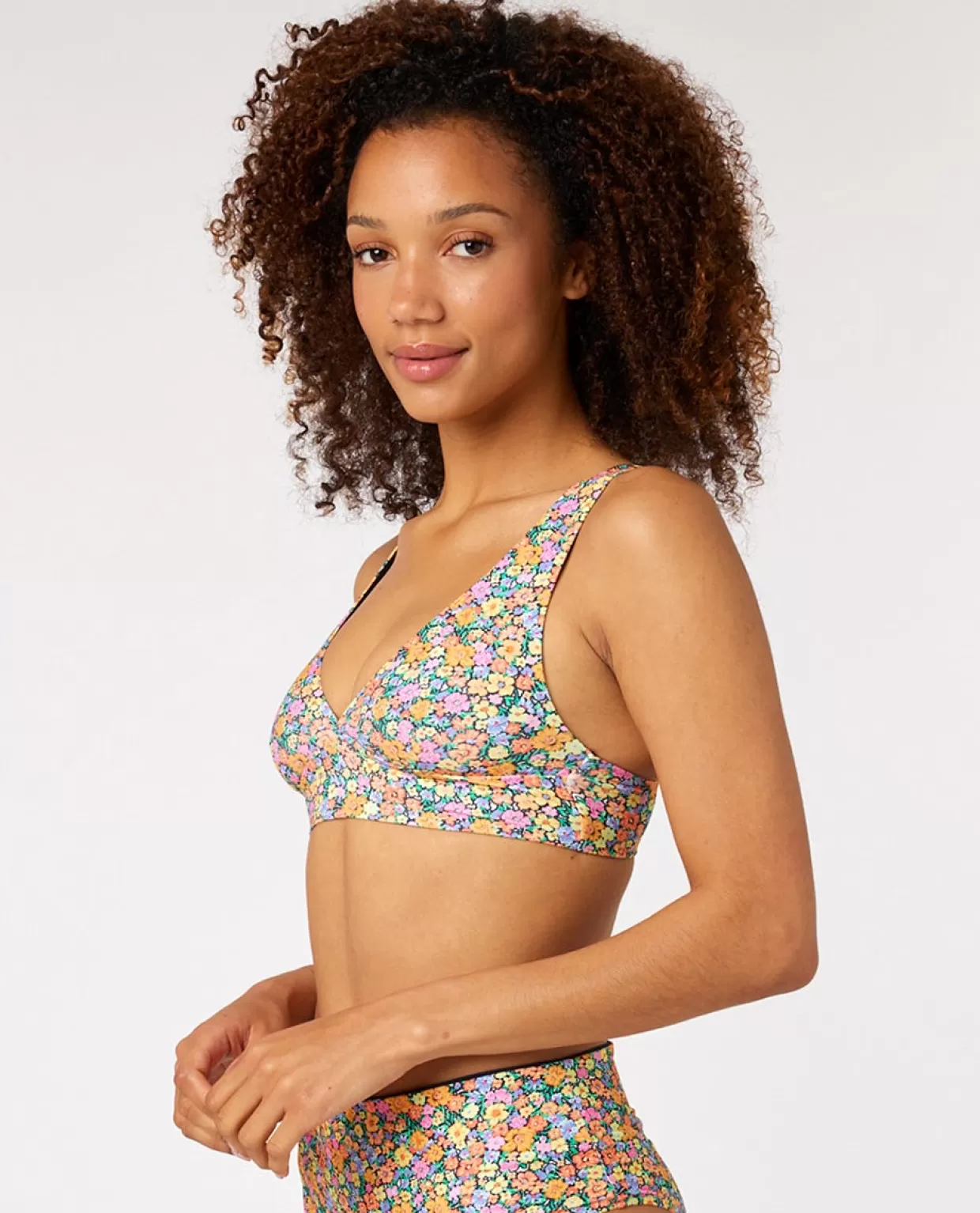 Hot Afterglow Ditsy Halter Revo Women Bikini Tops