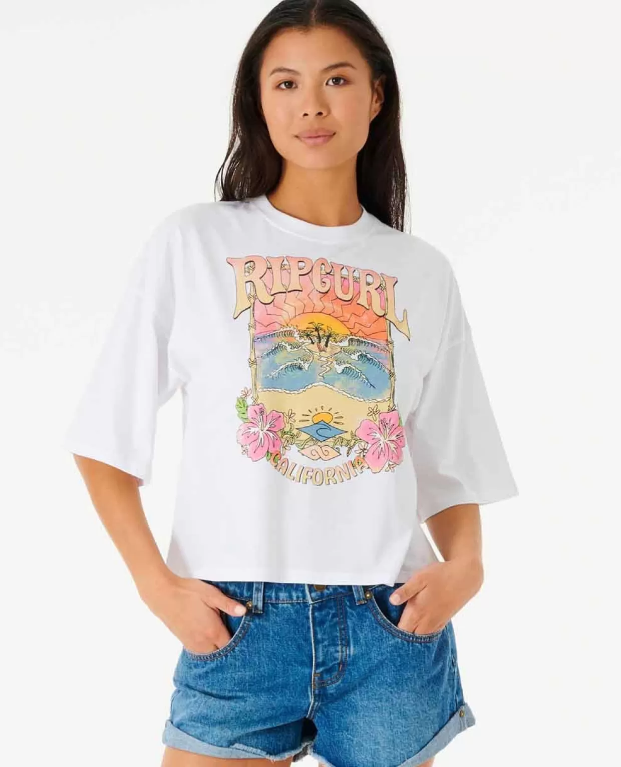 Cheap Barrelled Heritage Crop Tee Women Tees & Tanks