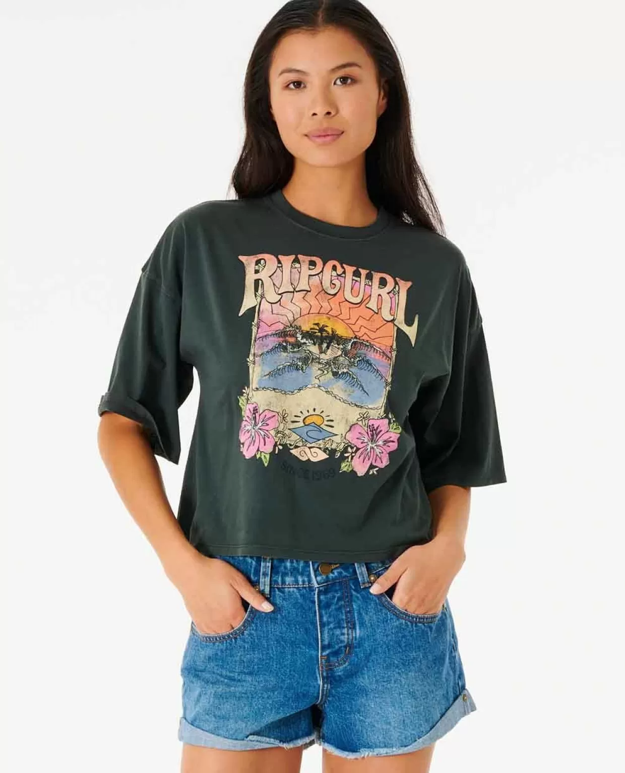Cheap Barrelled Heritage Crop Tee Women Tees & Tanks