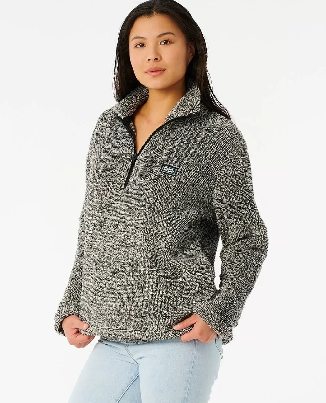 Shop Dark And Stormy II Zip Neck Fleece Women Hoodies & Jumpers