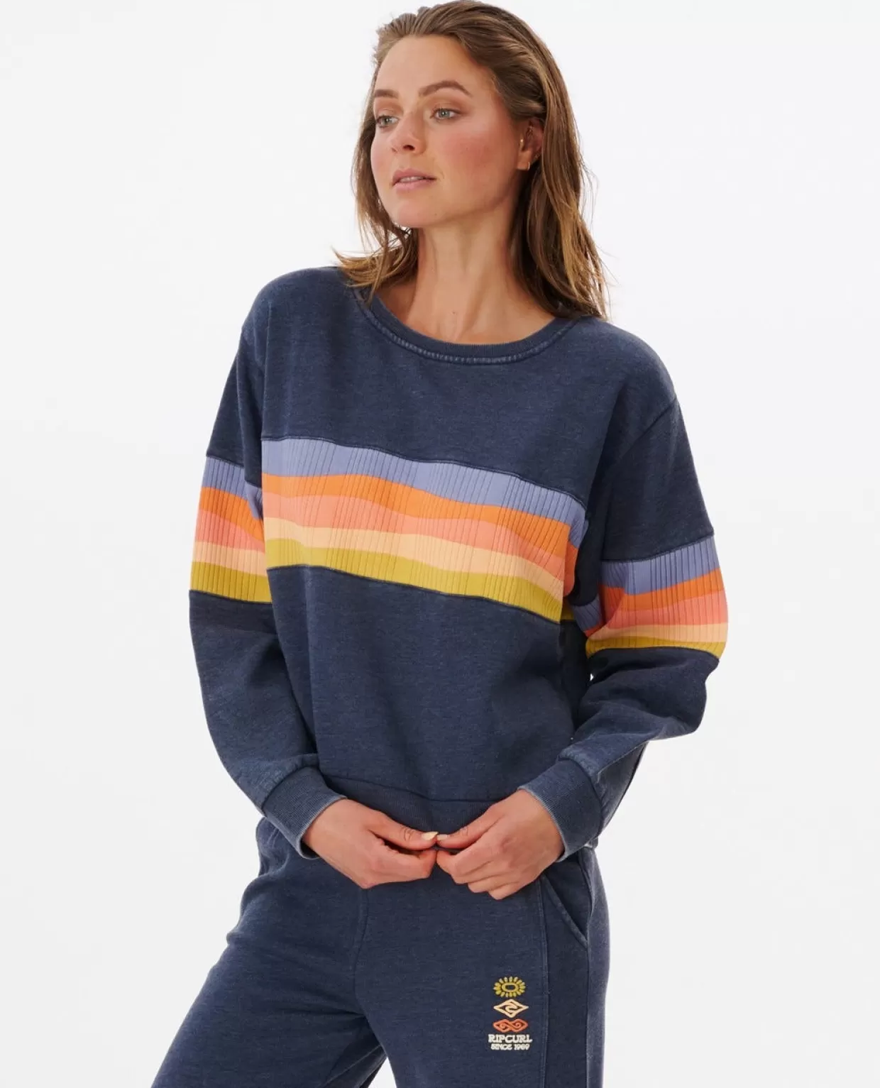 Shop Melting Waves Crew Fleece Women Hoodies & Jumpers