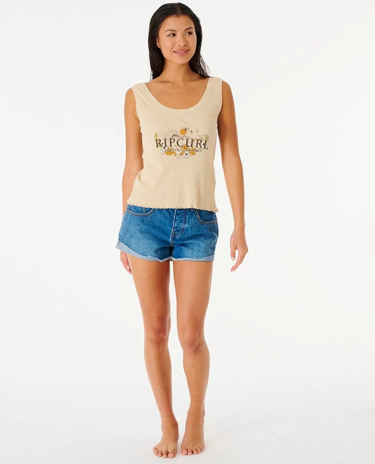 Fashion Oceans Together Ribbed Tank Women Tees & Tanks