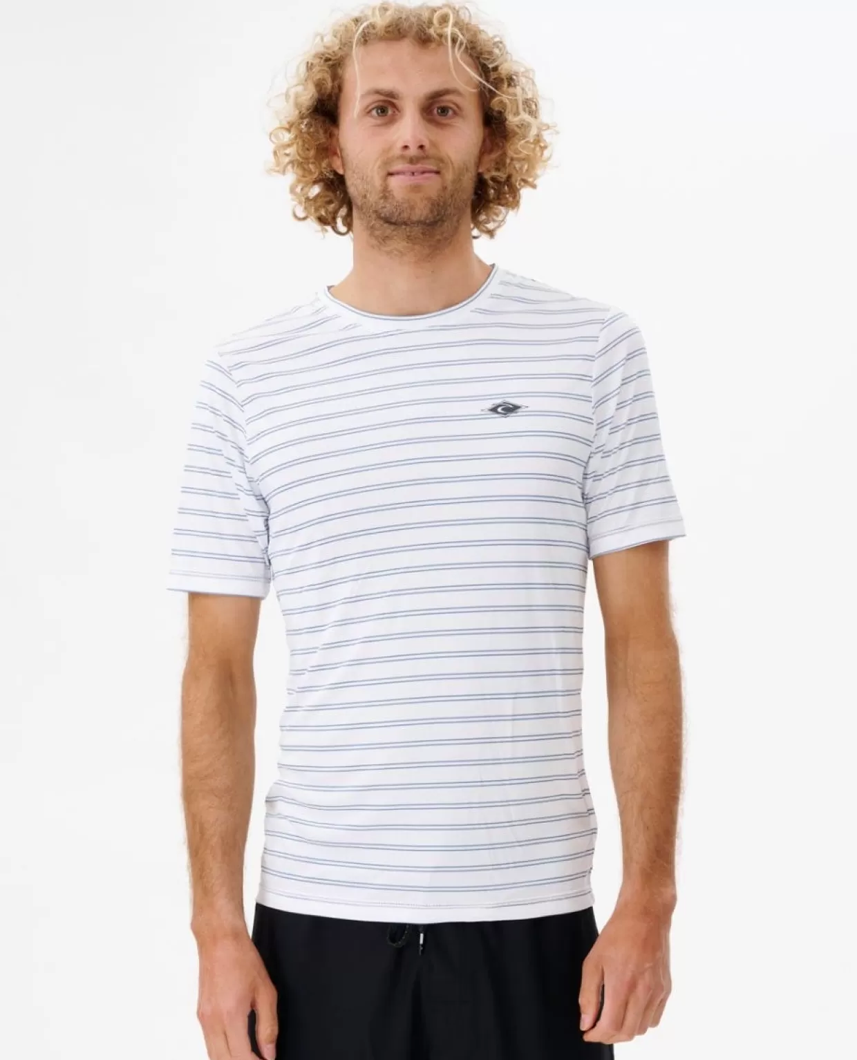 Hot Plain Stripe Short Sleeve UV Tee Rash Vests