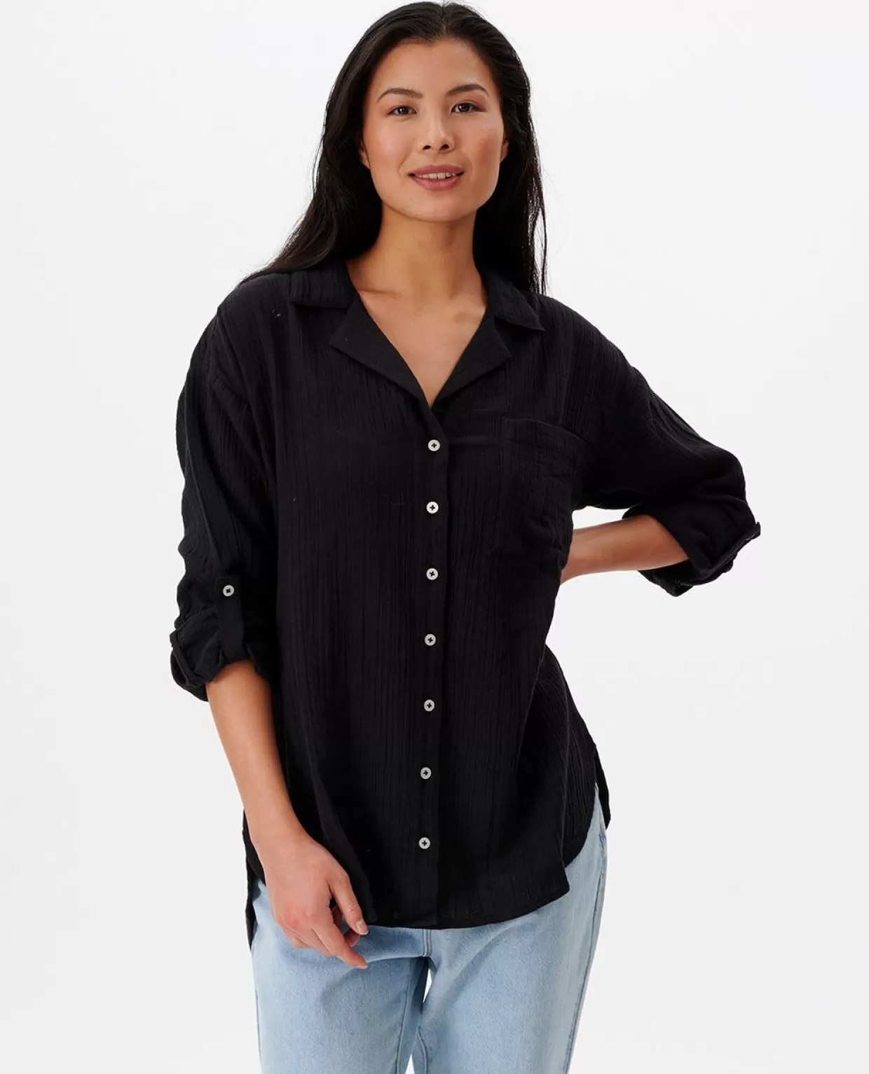 Best Sale Premium Surf Long Sleeve Button Shirt Women Shirts & Tops | Overswim