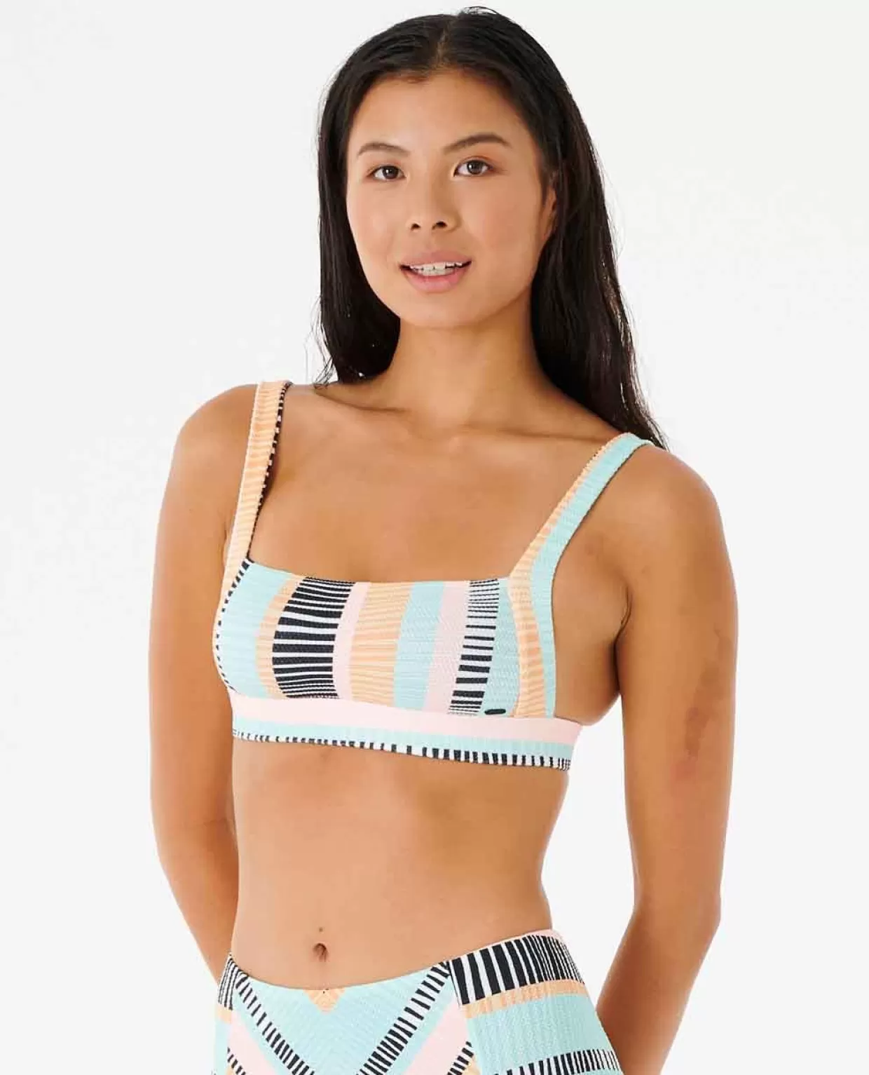 Flash Sale Ripple Effect Crop Bikini Top Women Bikini Tops