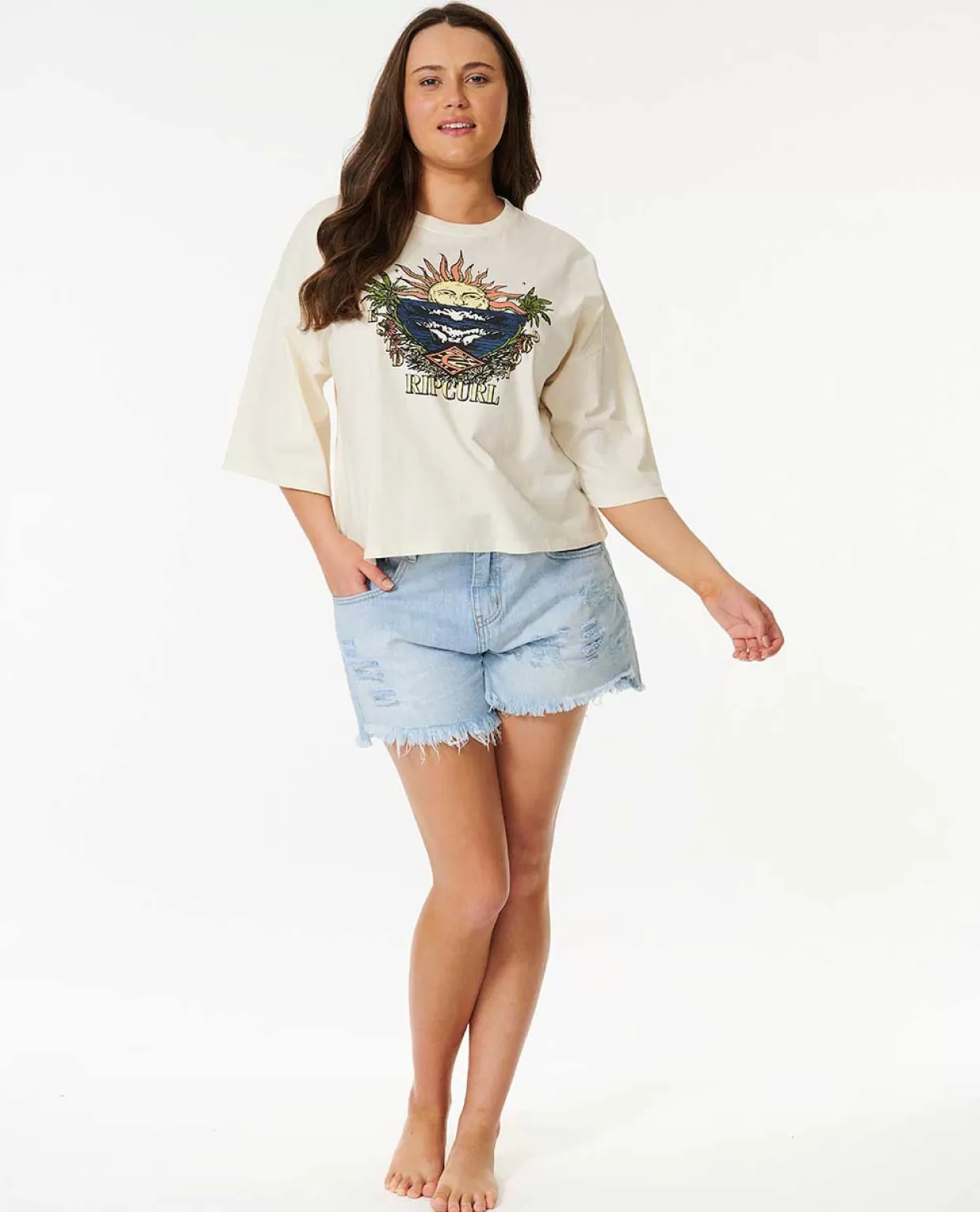 Fashion Shore Break Heritage Crop Short Sleeve Tee Women Tees & Tanks