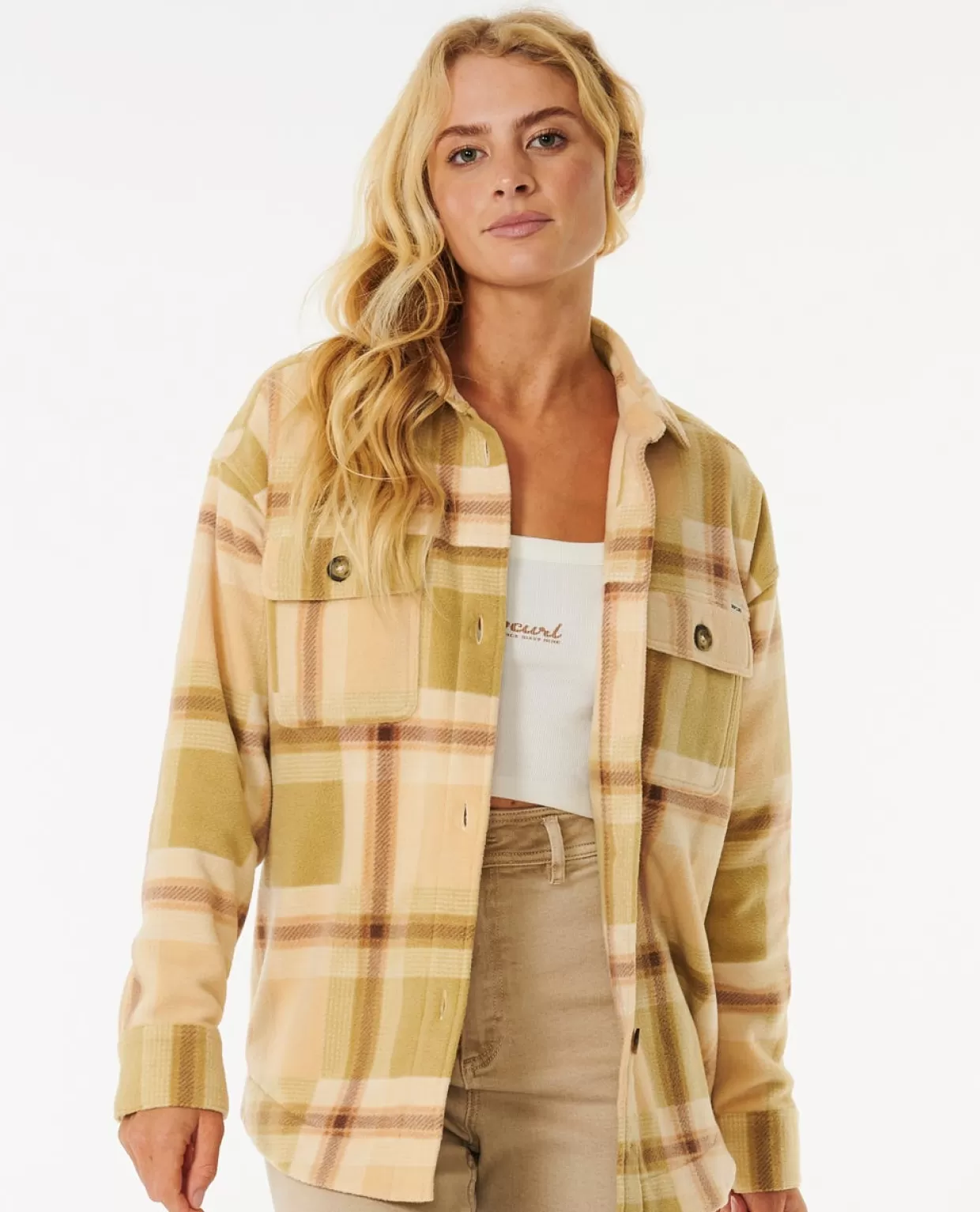 Cheap Sun Club Flannel Shirt Women Shirts & Tops