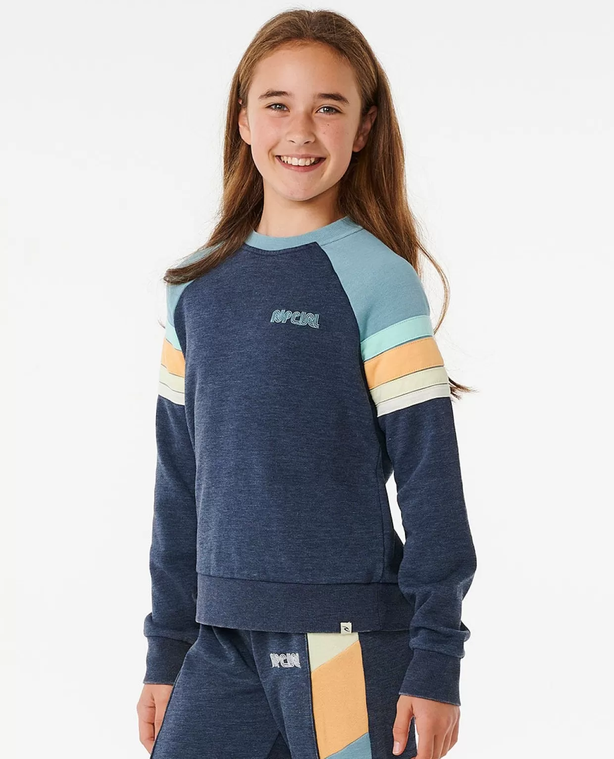 Shop Surf Revival Raglan crew fleece Girl Kids Hoodies & Jumpers