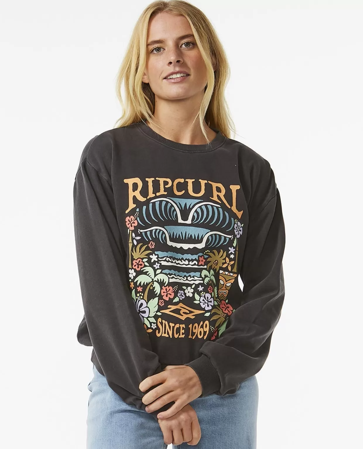 Online Tiki Tropic Relaxed crew fleece Women Hoodies & Jumpers