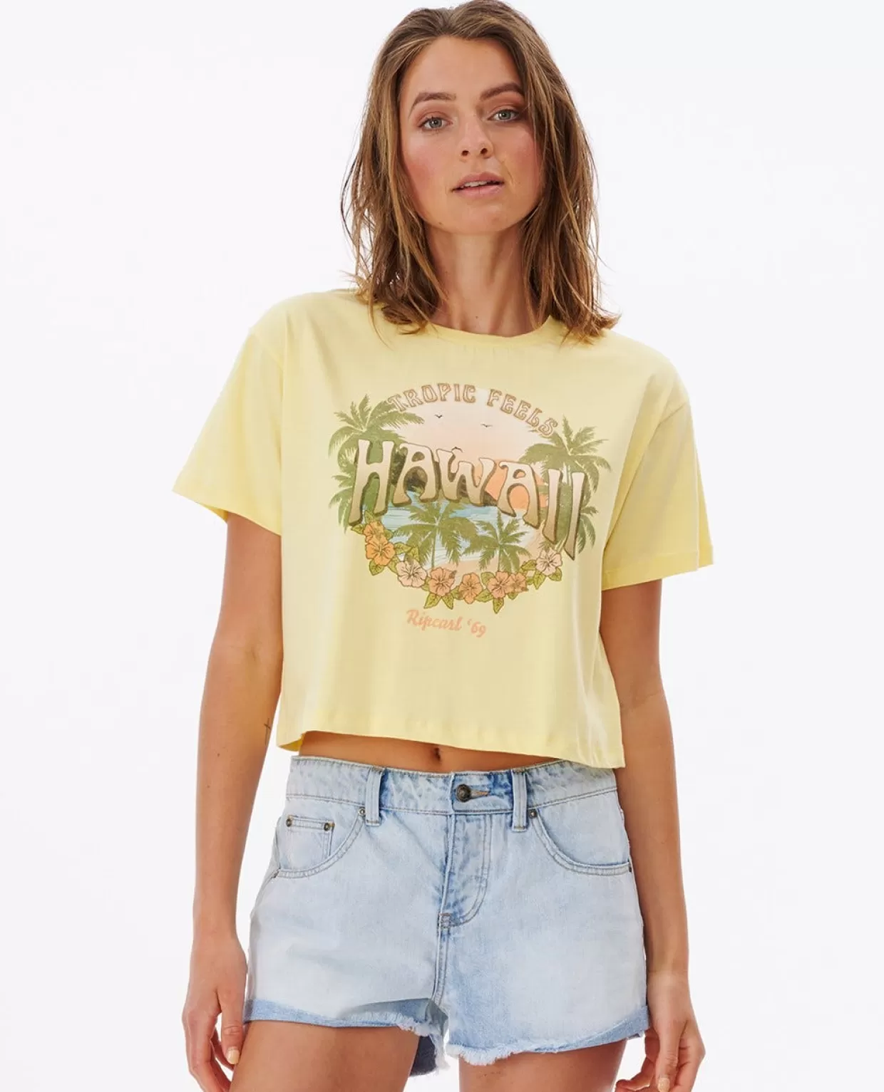 Best Tropic Feels Crop Tee Women Tees & Tanks