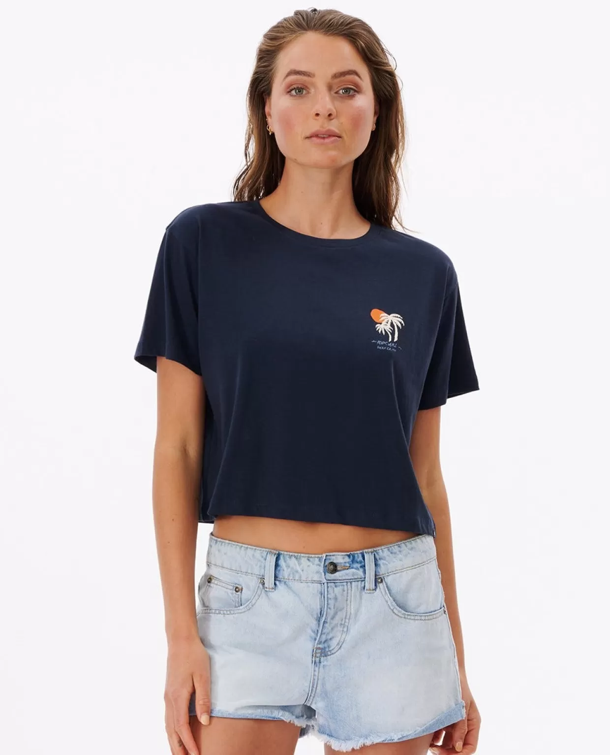 Fashion Tropic Sun Crop Tee Women Tees & Tanks