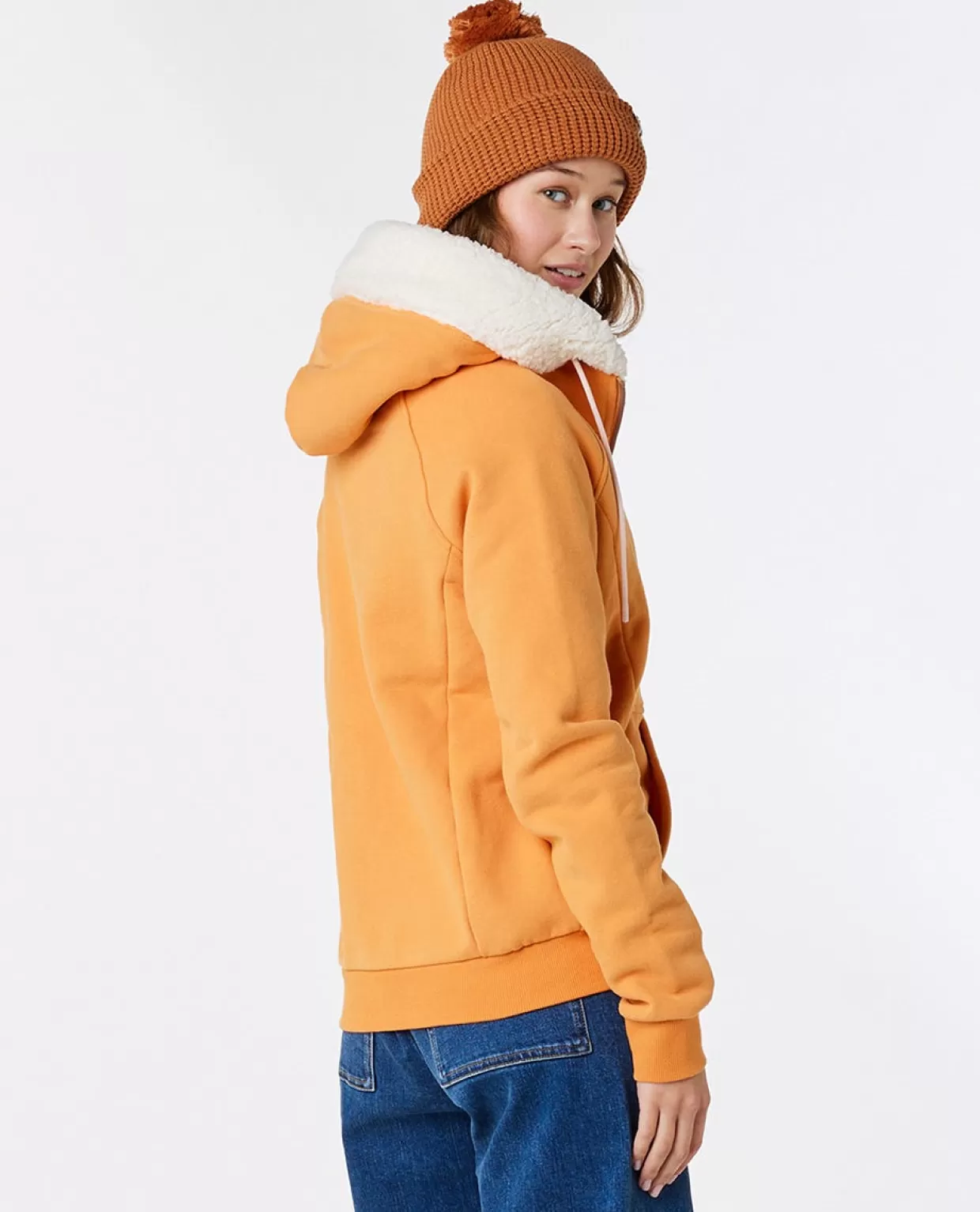 Cheap Velouchi Sherpa Zip Hood Fleece Women Hoodies & Jumpers