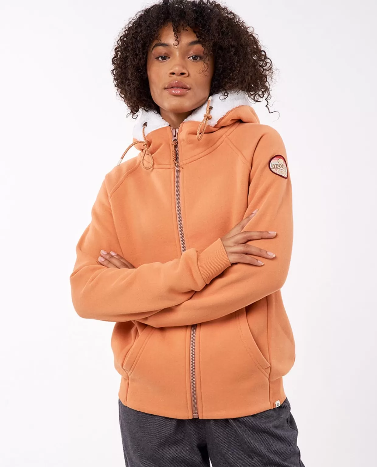 New Zip Hood Sherpa Fleece Women Hoodies & Jumpers